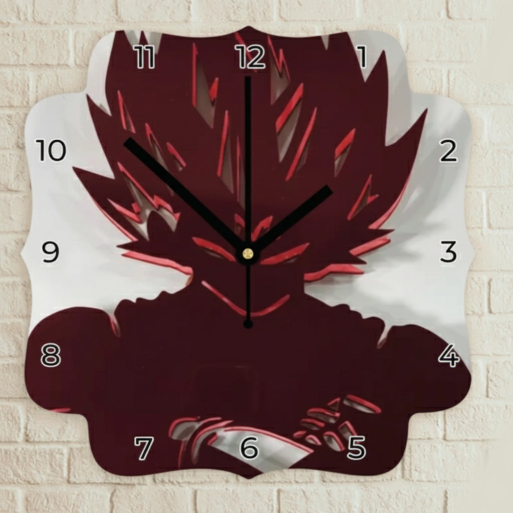 Dark Crimson Anime Wall Clock