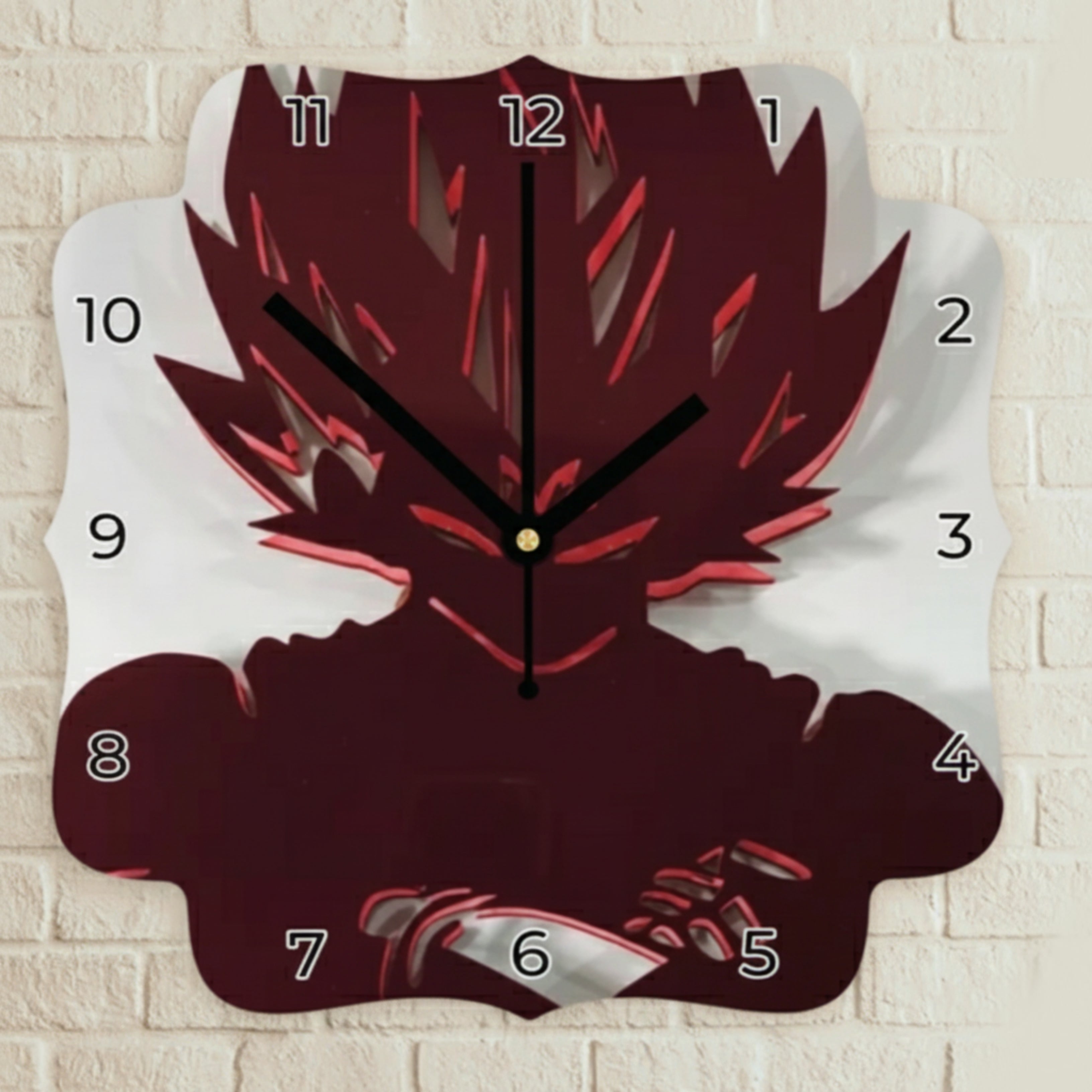 Dark Crimson Anime Wall Clock